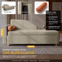 Ver imagem 3 de Sofá Cama Solteiro 1 Lugar com Baú Divã Bouclê Multifuncional Divã Quarto Hóspedes 195cm:Bouclê Bege