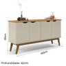 Buffet 4 Portas Prism 1,60m Cinamomo / Off White - Patrimar - 4