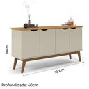 Ver imagem 4 de Buffet 4 Portas Prism 1,60m Cinamomo / Off White - Patrimar