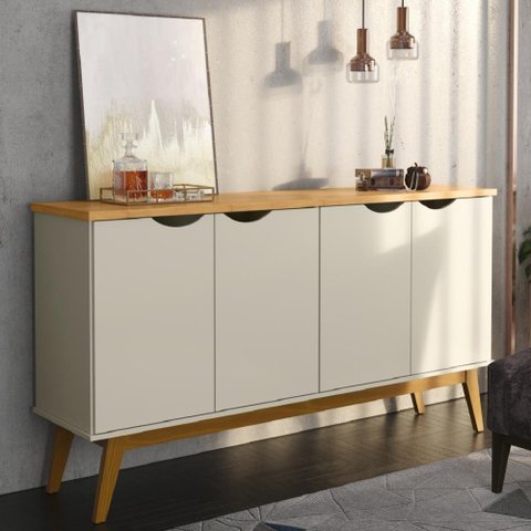 Buffet 4 Portas Prism 1,60m Cinamomo / Off White - Patrimar