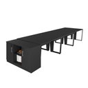 Ver imagem 2 de Estação de Trabalho 4,50m 6 Pessoas com Armário 2 Portas F5 Cor:preto