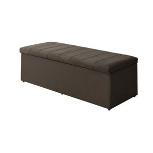 Calçadeira Baú Vitoria 100 cm Suede Marrom Escuro