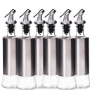 Ver imagem 1 de Kit 6 Galheteiro Azeite Vinagre 300ml Vidro Aço Inox com Dosador