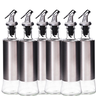 Kit 6 Galheteiro Azeite Vinagre 300ml Vidro Aço Inox com Dosador - 1