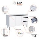 Ver imagem 6 de Gabinete de Cozinha para Pia 160 em Aço Gaia 2 Portas Branco - Cozimax