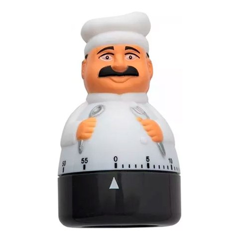 Timer Temporizador de Cozinha Analógico Contagem Regressiva 60 Minutos Modelo Mini Chef