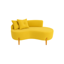 Ver imagem 2 de Kit 02 Sofá Orgânico 2 Lugares C/2 Almofadas Curvo Sala Recepção Veludo Amarelo - Montanaris Decor