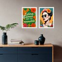 Ver imagem 1 de Kit 2 Quadros Decorativos Frida Latina 24x18cm - com Vidro:moldura Preta