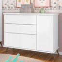 Ver imagem 2 de Cômoda Infantil Retrô Alice 1 Porta e 3 Gavetas Branco - PR Baby