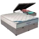 Ver imagem 5 de Cama Box Baú Cinza e Colchão Freedom Molas Ensacadas King Ortobom