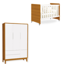 Ver imagem 1 de Quarto de Bebê Berço Evolution + Guarda Roupa Infantil 3P e 2g Branco / Savana Classic
