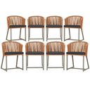 Ver imagem 1 de 8 Cadeiras de Jantar Área Noronha em Alumínio com Pintura Fendi Corda Náutica Estofado 11 Trama Orig