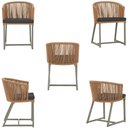 Ver imagem 5 de 8 Cadeiras de Jantar Área Noronha em Alumínio com Pintura Fendi Corda Náutica Estofado 11 Trama Orig