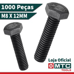 PARAFUSO SEXTAVADO M8 X 12 ENEGRECIDO DE TÊMPERA - 1000Pçs - 2