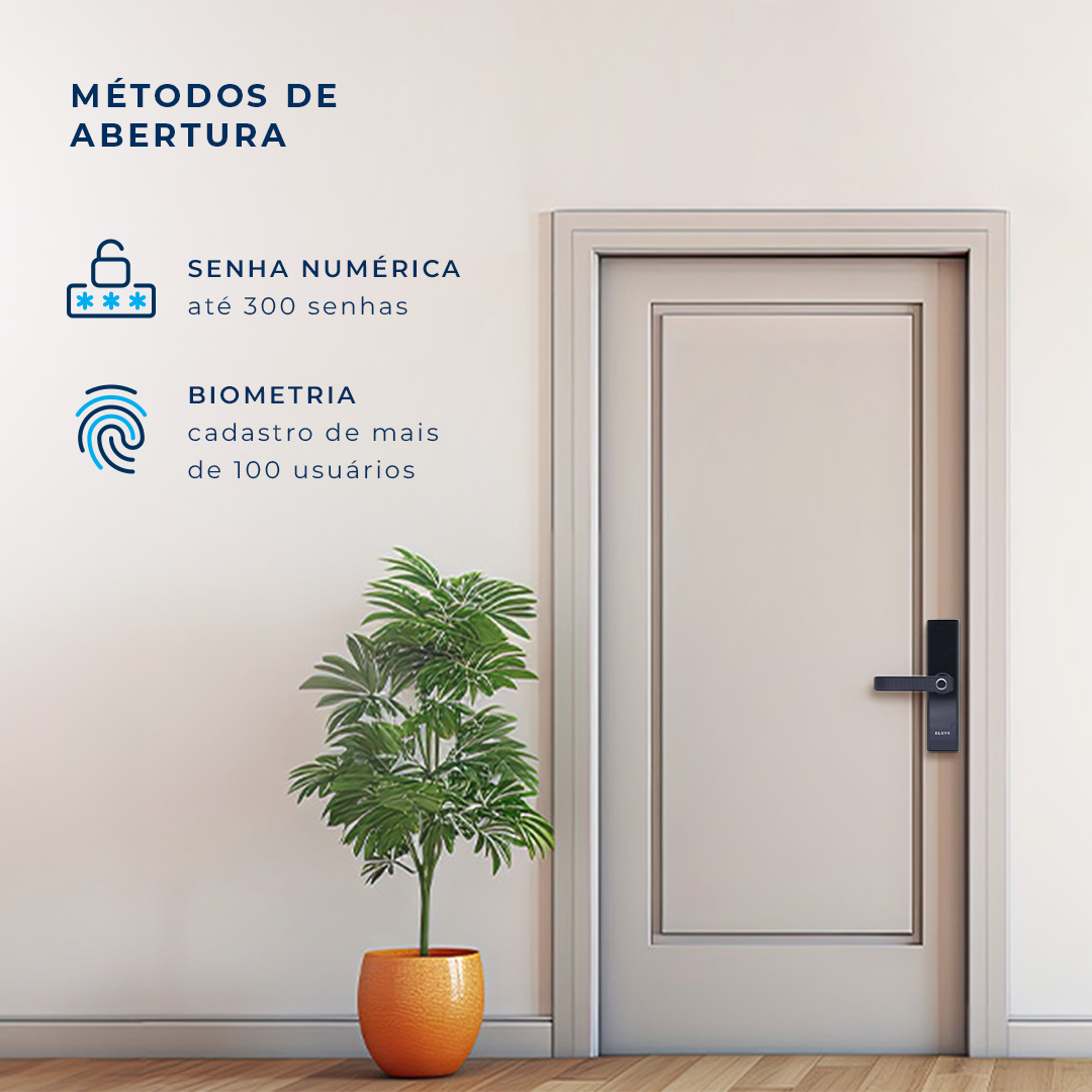 Fechadura Digital de Embutir com Biometria Esf-de2000b Elsys - 3