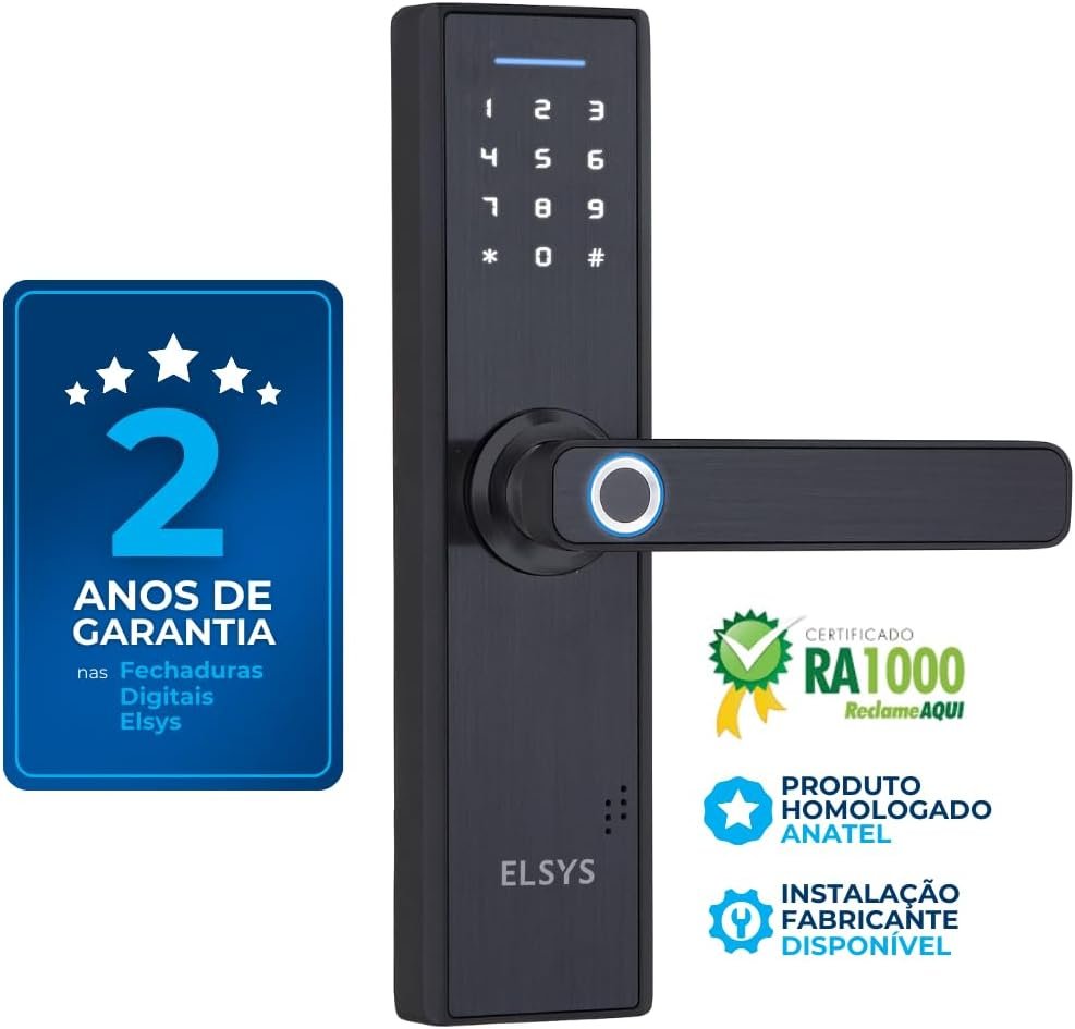 Fechadura Digital de Embutir com Biometria Esf-de2000b Elsys - 2