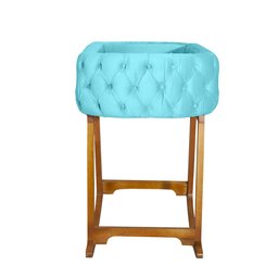 Mini Berço Moises de Balanço Portátil para Bebê Azul Turquesa - 5