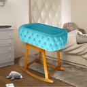 Ver imagem 3 de Mini Berço Moises de Balanço Portátil para Bebê Azul Turquesa