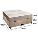 Ver imagem 6 de Cama Box Baú Casal Bipartido Suede + Colchão de Molas Ensacadas Portobel Ipanema 138x188x66cm Bege