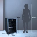 Ver imagem 5 de Cervejeira Expositor Vertical Hq Vidro Duplo 125 Litros Preta e Inox Hq-125CEVPV - 220V