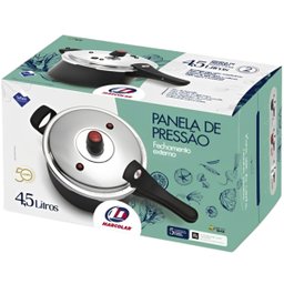 Panela de Pressão 4,5 Litros Antiaderente Fechamento Externo + Descanso Quadrado + Concha de Silicon - 7