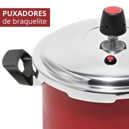Panela de Pressão 4,5 Litros Antiaderente Fechamento Externo + Descanso Quadrado + Concha de Silicon - 6