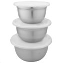 Ver imagem 1 de Jogo de 3 bowls Light Metal em aco inox c/ tampa em plast.