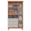 Ver imagem 2 de Berço Americano Mini Cama e Guarda Roupa Infantil Antonella 3 Portas Off White Caramelo com Colchã