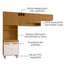 Ver imagem 4 de Cozinha Compacta 3 Peças 258x218 cm Malta Poliman - Freijo Ripado Off Acetinado