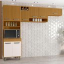 Ver imagem 3 de Cozinha Compacta 3 Peças 258x218 cm Malta Poliman - Freijo Ripado Off Acetinado