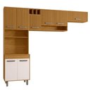 Ver imagem 1 de Cozinha Compacta 3 Peças 258x218 cm Malta Poliman - Freijo Ripado Off Acetinado