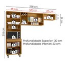 Ver imagem 2 de Cozinha Compacta 3 Peças 258x218 cm Malta Poliman - Freijo Ripado Off Acetinado