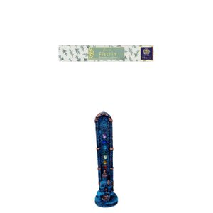 Kit Incensário Vertical 7 Chakras Buda Incenso Ohana Alecrim