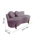 Ver mais imagens de Namoradeira Sofá Feijão Lounge 120cm Orgânica Veludo Rosê