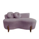 Ver imagem 4 de Namoradeira Sofá Feijão Lounge 120cm Orgânica Veludo Rosê
