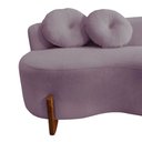 Ver imagem 7 de Namoradeira Sofá Feijão Lounge 120cm Orgânica Veludo Rosê