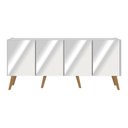 Ver imagem 5 de Rack Tv até 50 Polegadas Retrô com Espelhos Mp1082 Branco Natural