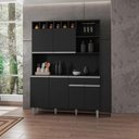 Ver imagem 1 de Kit Armário de Cozinha Completa 6 Portas Madri Preto