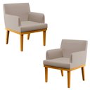 Ver imagem 1 de Kit 2 Poltronas Decorativas Vitória W01 Linho Bege - Mpozenato