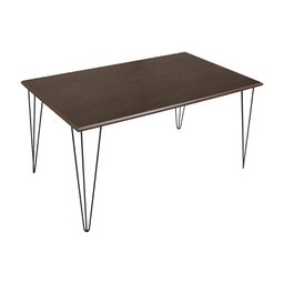 Mesa Elen Tampo Retangular 140 X 80 Cm De Madeira Amêndoa New Green - Marrom - 1
