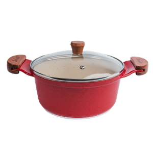 Caçarola Vermelha Antiaderente Marmorizada Javali AM 24cm