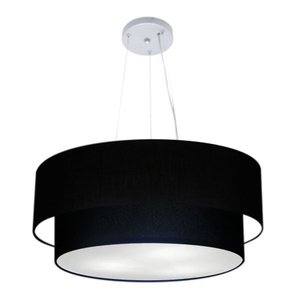 Pendente Cilíndrico Preto MJ-4073 Para Mesa de Jantar e Estar
