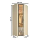 Ver imagem 4 de Guarda-Roupa Modulado de Canto Lúmine 1 Porta com Vidro e LED 100% MDF Off White - Pnr Móveis