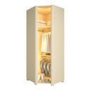 Ver imagem 3 de Guarda-Roupa Modulado de Canto Lúmine 1 Porta com Vidro e LED 100% MDF Off White - Pnr Móveis