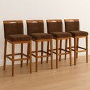 Ver imagem 1 de Kit 4 Banquetas Alta Cozinha Gourmet Conforto Suede:suede Marrom