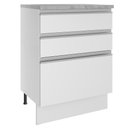 Ver imagem 1 de Balcão Armário de Cozinha 60 cm 3 Gavetas Branco Glamy Madesa