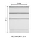 Ver imagem 3 de Balcão Armário de Cozinha 60 cm 3 Gavetas Branco Glamy Madesa