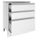 Ver imagem 4 de Balcão Armário de Cozinha 60 cm 3 Gavetas Branco Glamy Madesa