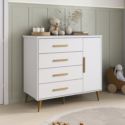 Cômoda para Quarto Infantil Kids Espresso Móveis Branco