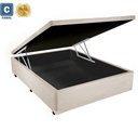 Ver imagem 4 de Cama Base Box Baú Casal Super Confort Sintético Bege + Colchão Casal Super Confort D33 28x138x188